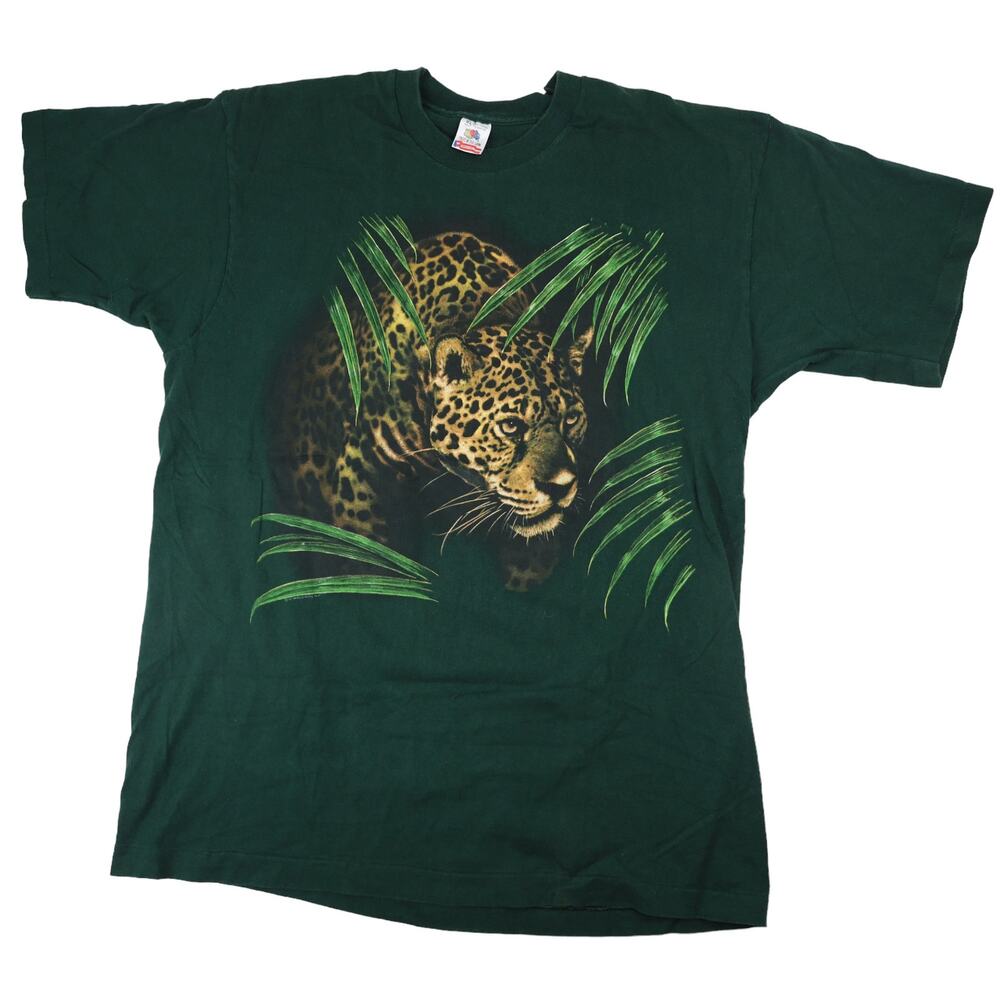 Vintage Jaguar Jungle Scene Graphic T Shirt